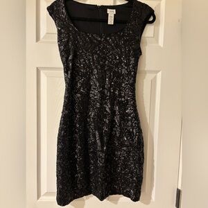Cache Black Sequin Sheath Mini Dress Size 2